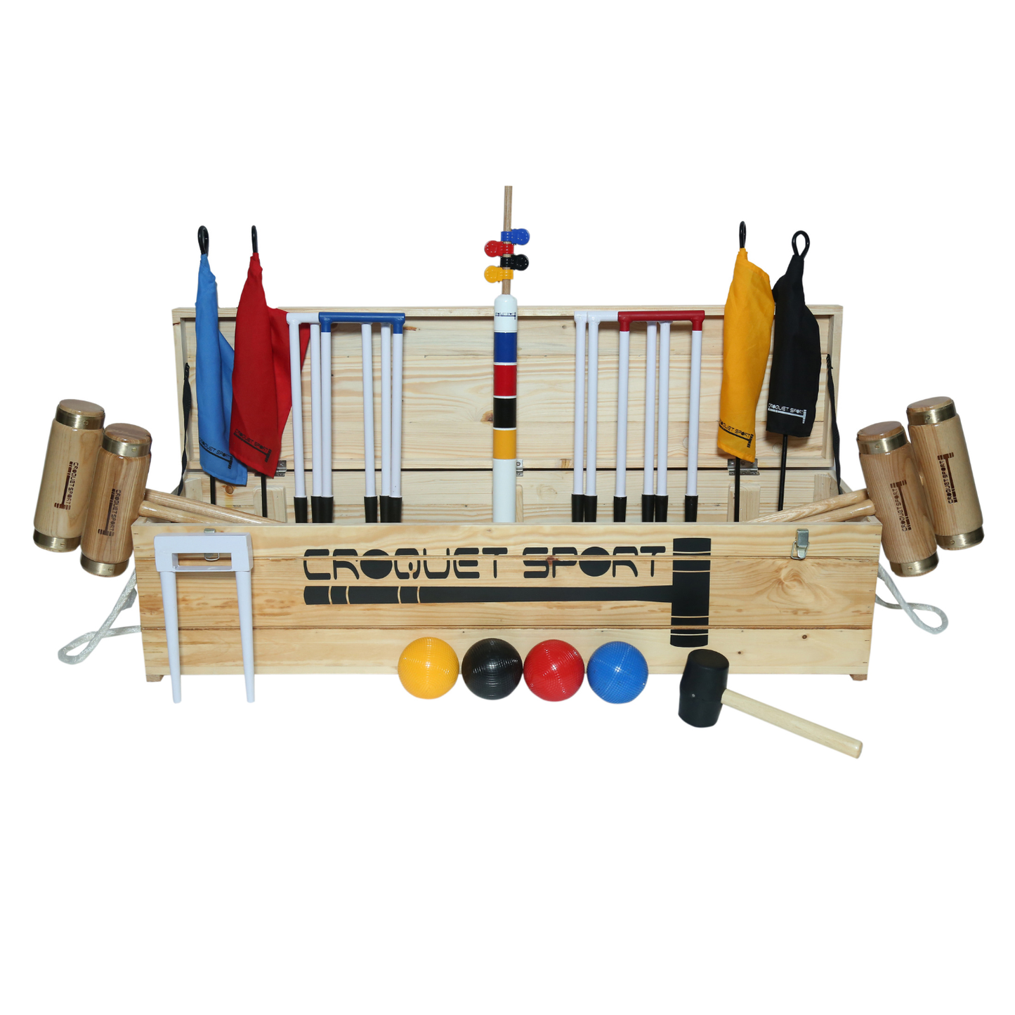 Elite Croquet Set- 4 Player in wooden box (SS012-B)
