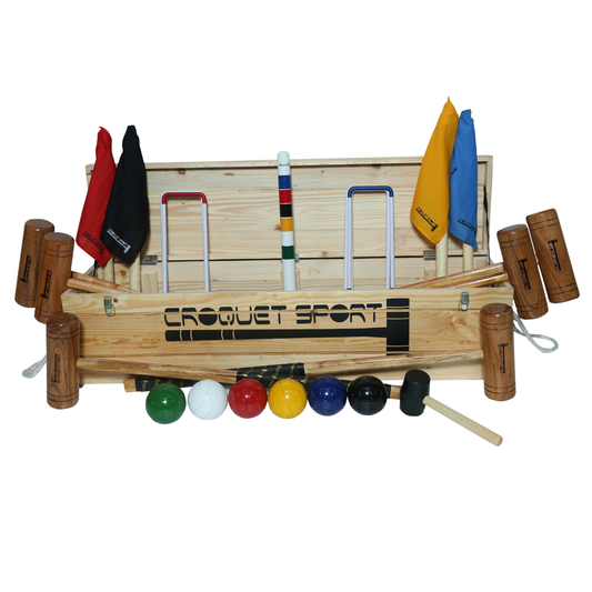 Gold Croquet Set- 6 Player in wooden box (SS005-B)