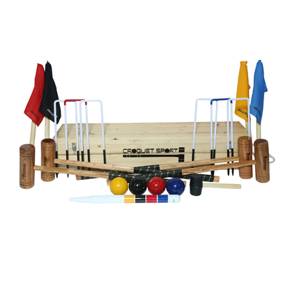 Gold Croquet Set- 4 Player in wooden box (SS004-B)