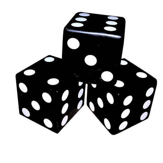 WOODEN LARGER DICE BLACK (SS020)