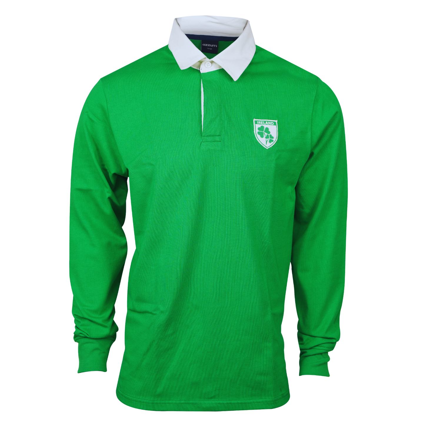 Men Polo T-Shirt Full Sleeve (Green-White)