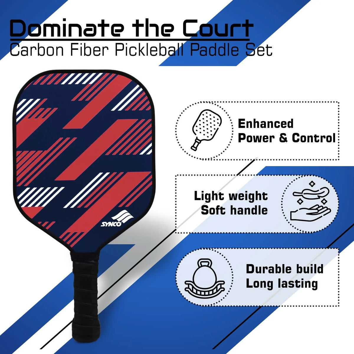 Carbon fiber pickleball paddle