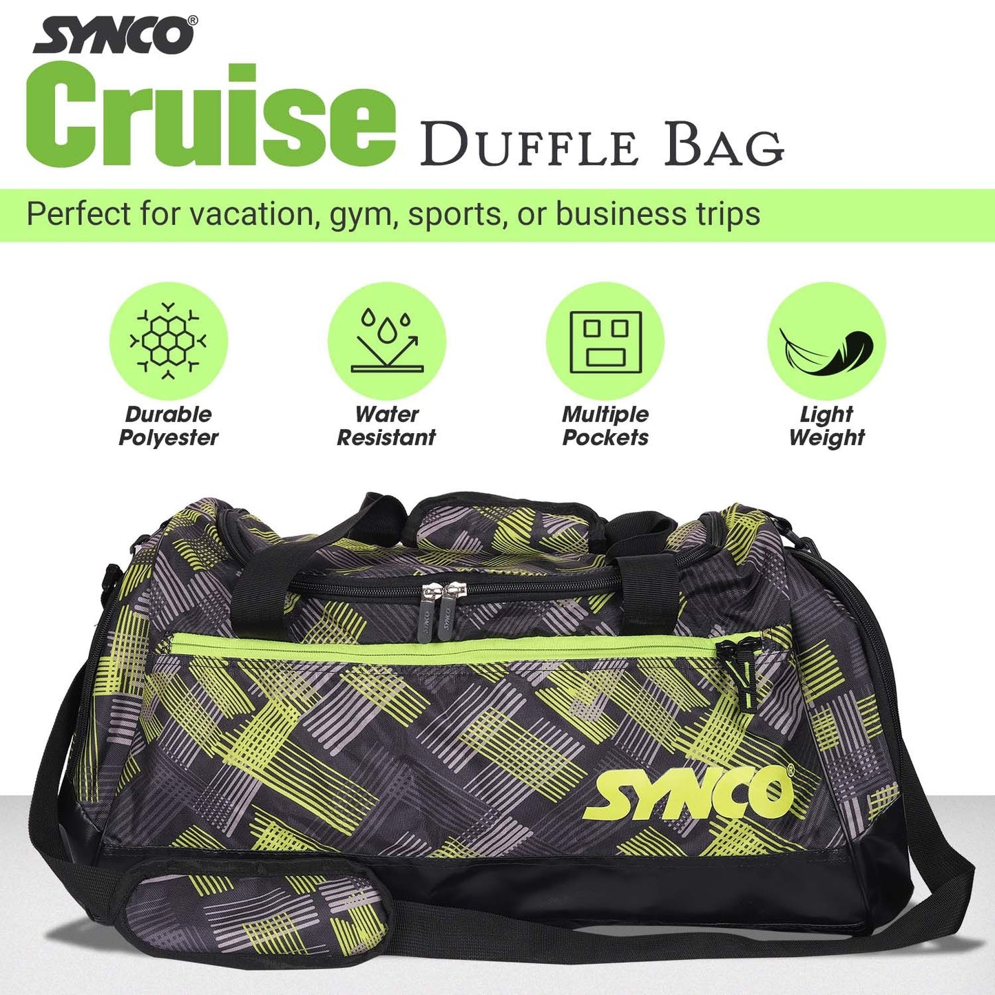 Green Black Duffle Bag