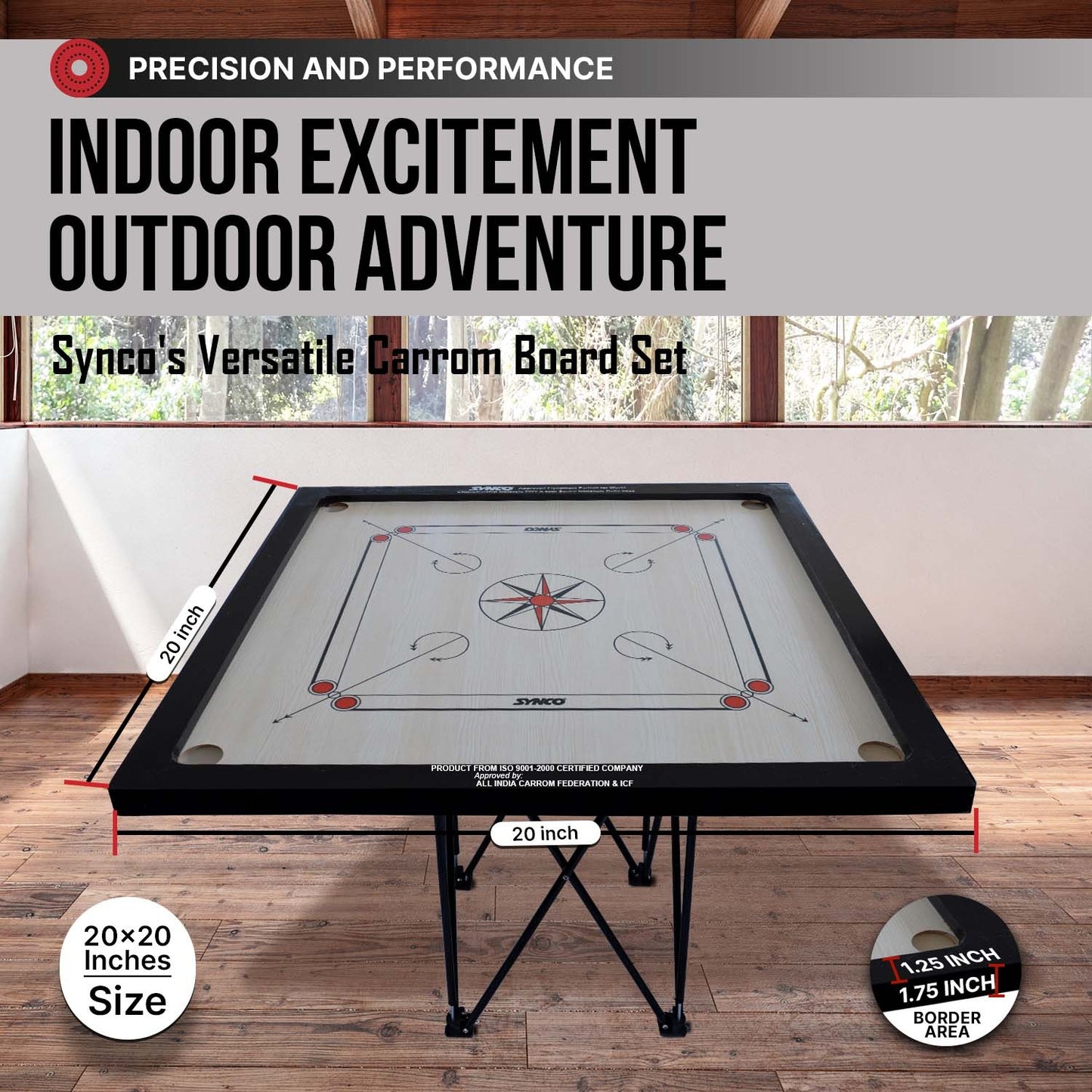 20 inch carrom board