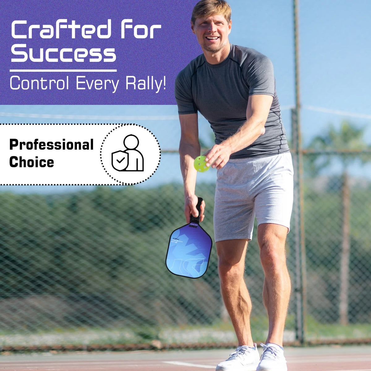 Fiberglass pickleball paddle set