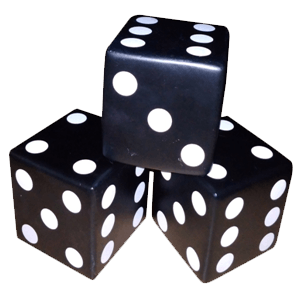 WOODEN LARGER DICE BLACK (SS020)
